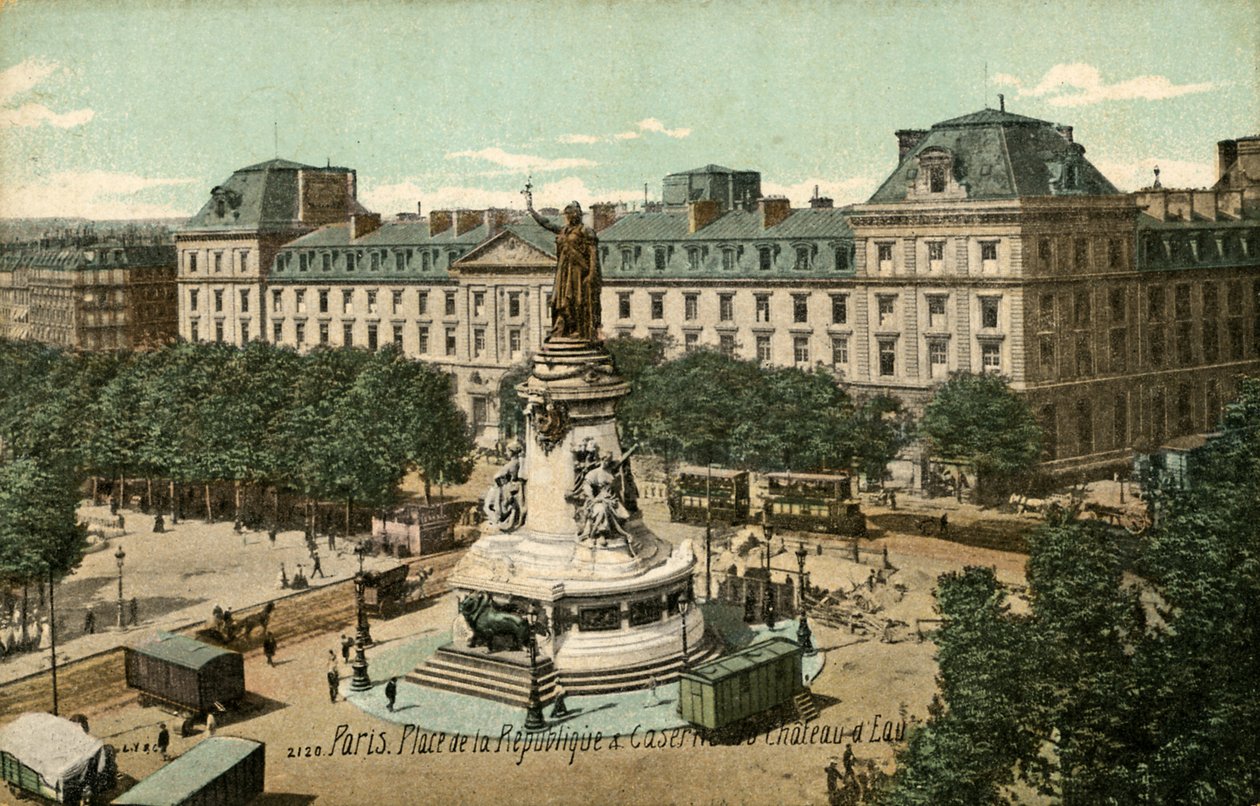 Pariisi, Ranska: Place de la République ja caserne. tekijältä Unbekannter Künstler