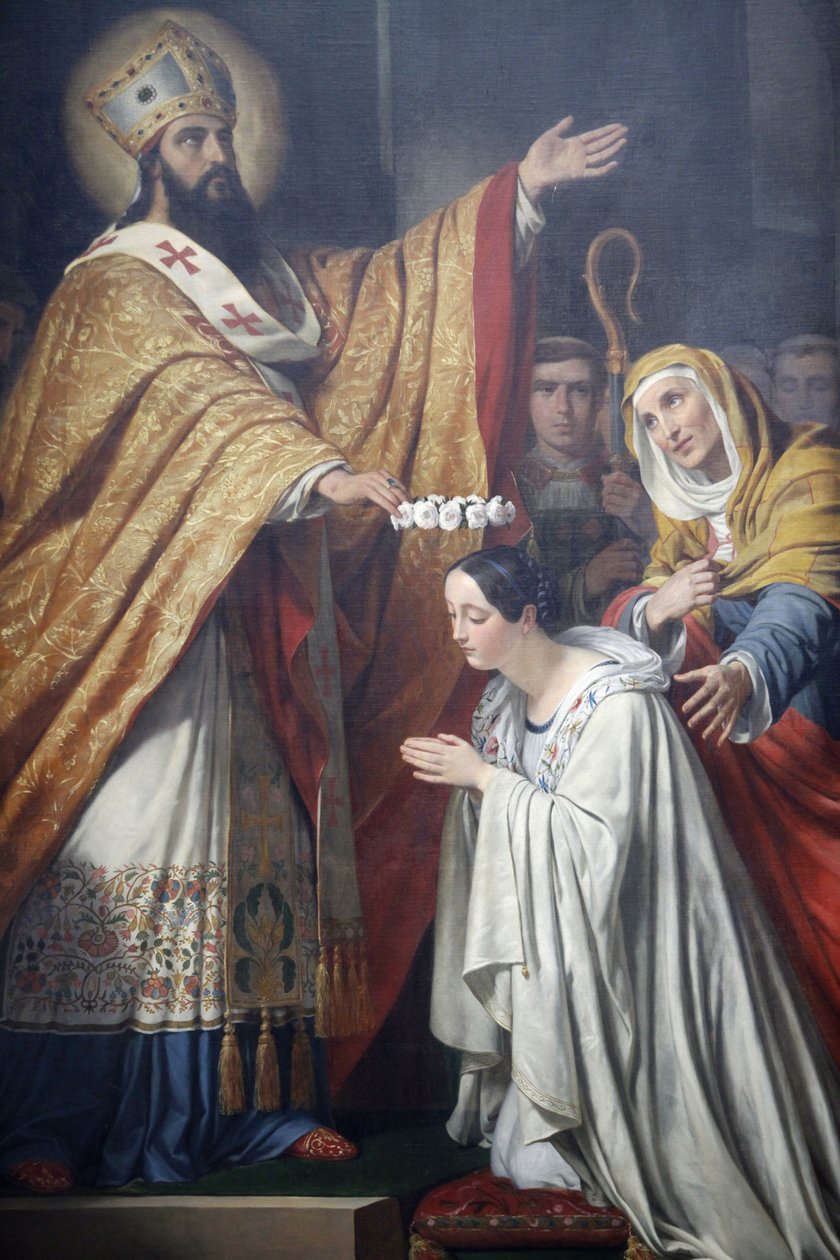 Pariisi, Ranska Saint-Medard kirkko Saint Medard kruunaa nuoren hyveellisen tytön Louis Dupre (1837), Pariisi, Ranska tekijältä Unbekannt