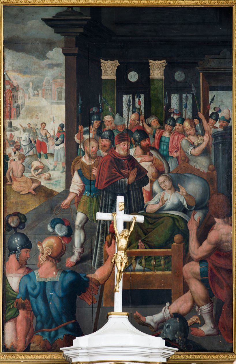 Seurakuntakirkko (Saint Michael, Cornelius and Ghislenus seurakuntakirkko). Sisustus. Maalaus. tekijältä Unbekannter Künstler