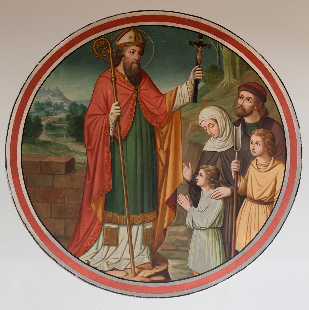 Seurakuntakirkko (Sint-Denijs-Boekel, seurakuntakirkko Sint-Denijs). Southaisle. Seinämaalaus. tekijältä Unbekannter Künstler