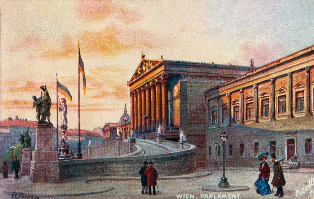 Eduskuntatalo Wien, 1800/2000-luvun loppu (postikortti) (postikortti) tekijältä Unbekannter Künstler