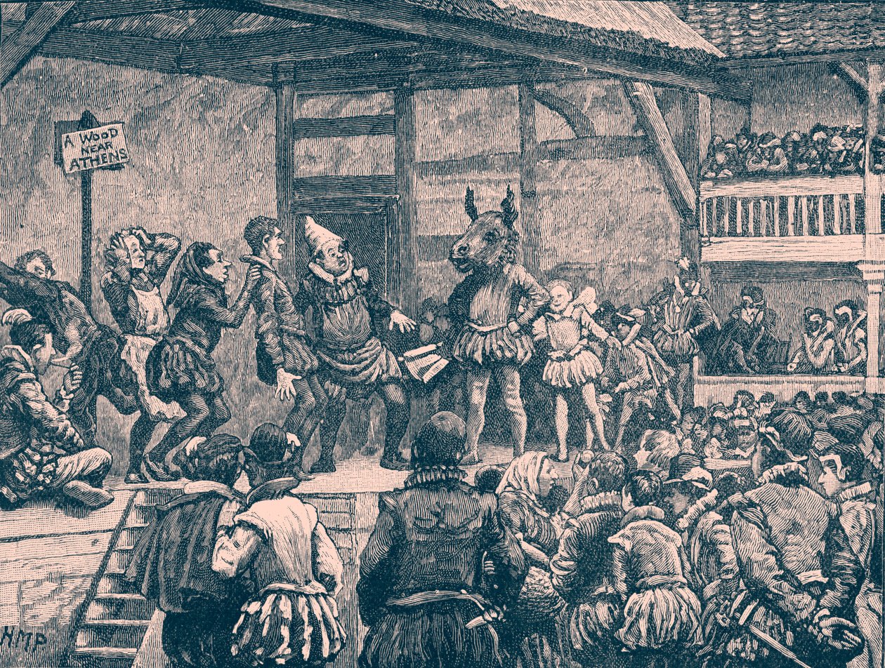 Shakespearen "Juhannusyön unen" esitys (kaiverrus) tekijältä Unbekannter Künstler