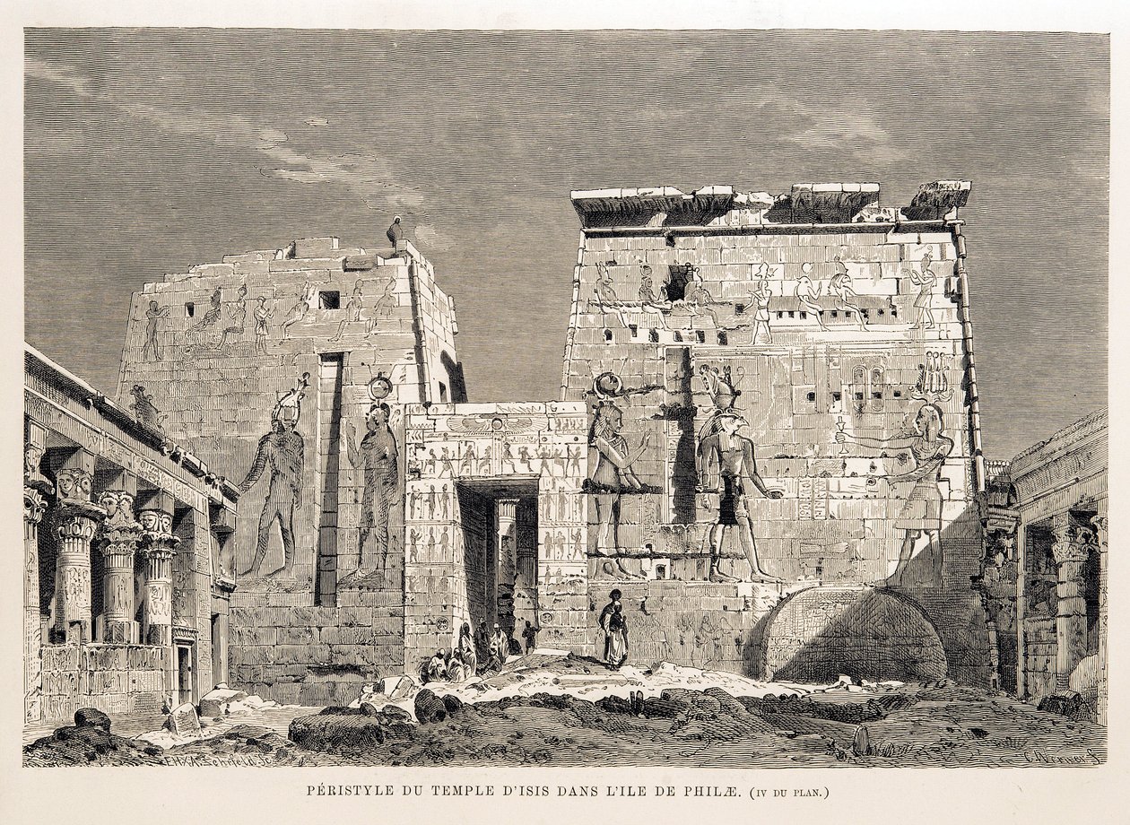 Isisin temppelin peristyle Philaen saarella, Egypti Kuva Egyptin atlasesta tekijältä Unbekannt
