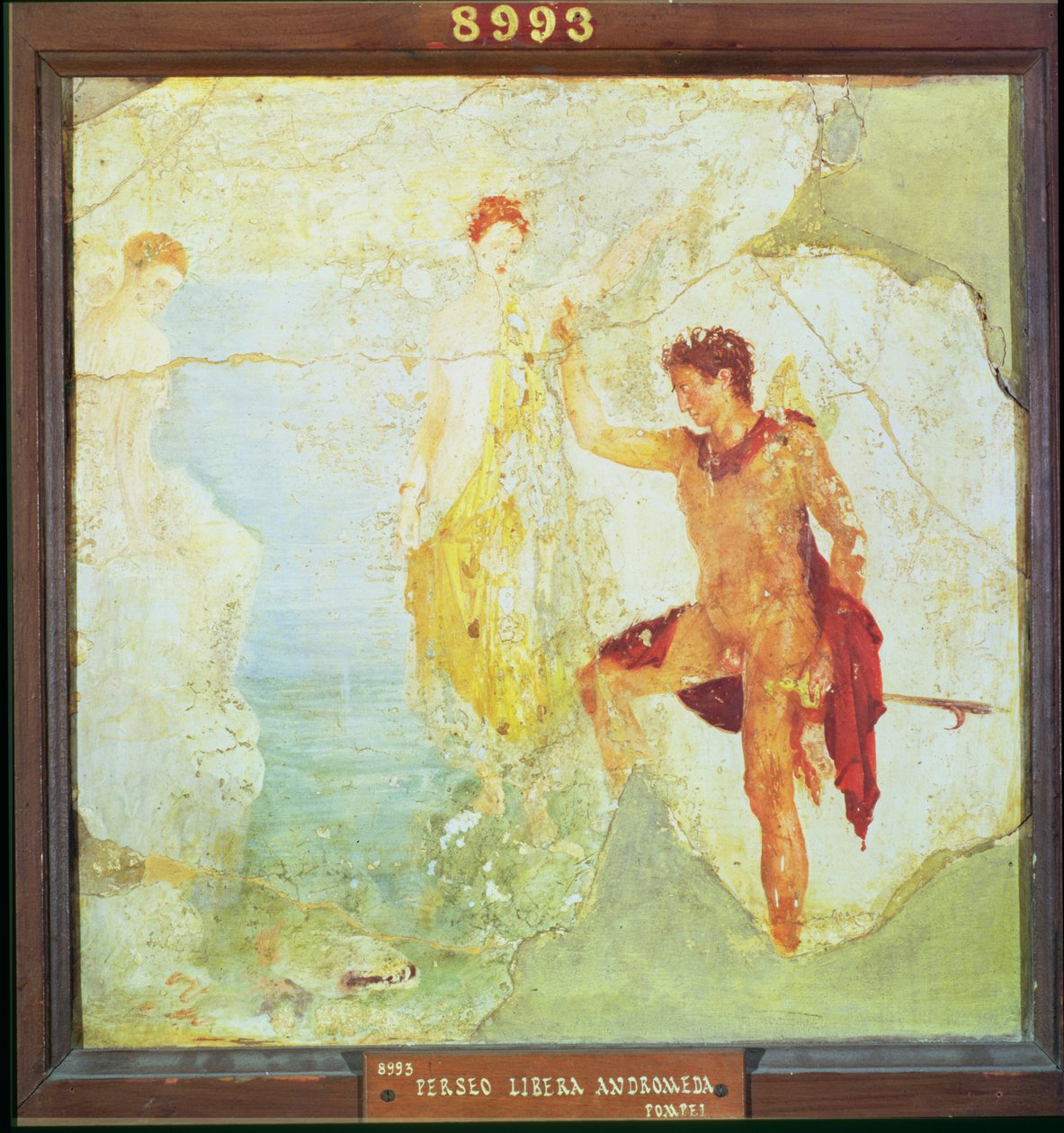 Perseus vapauttaa Andromedan, viiden luurangon talosta, Pompejista, 4. koristetyyli, noin 30 jKr (fresko) tekijältä Unbekannt