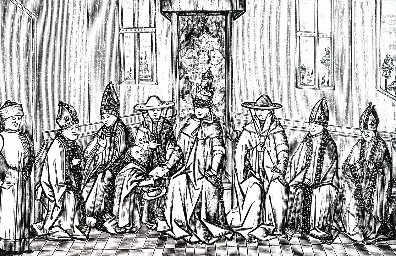 Pietari Erakko, paavi Urbanus II ja Simeon Jerusalemin patriarkka. tekijältä Unbekannt