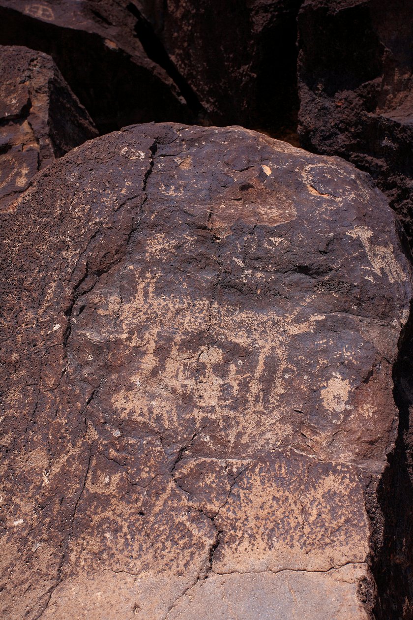 Petroglyfit, jotka kuvaavat eläimiä ja hahmoja - Petroglyph National Monument - Albuquerque, New Mexico, USA (USA) tekijältä William M. Timlin