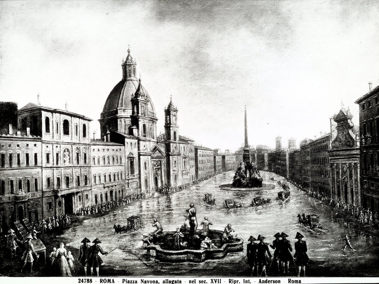 Piazza Navona Roomassa, painatus 1600-luvulta, joka sijaitsee Roomassa tekijältä Unbekannt