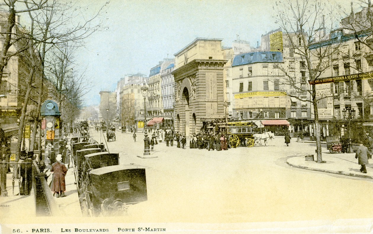 Porte Saint-Martin , Pariisi, noin 1900. tekijältä Unbekannter Künstler