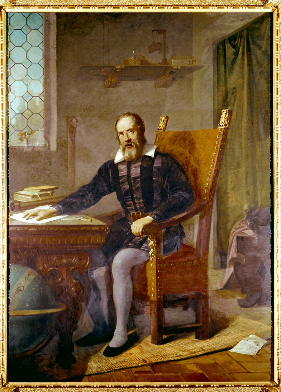 Galileo Galilei dit Galilein muotokuva (1564 - 1642) - Anonyymi maalaus - Lastra a Signa, villa selva, Italiaa tekijältä Unbekannter Künstler