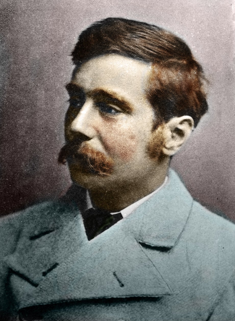H.G. Wellsin muotokuva, noin 1890-1895 (värillinen valokuva) tekijältä Alec Hunter