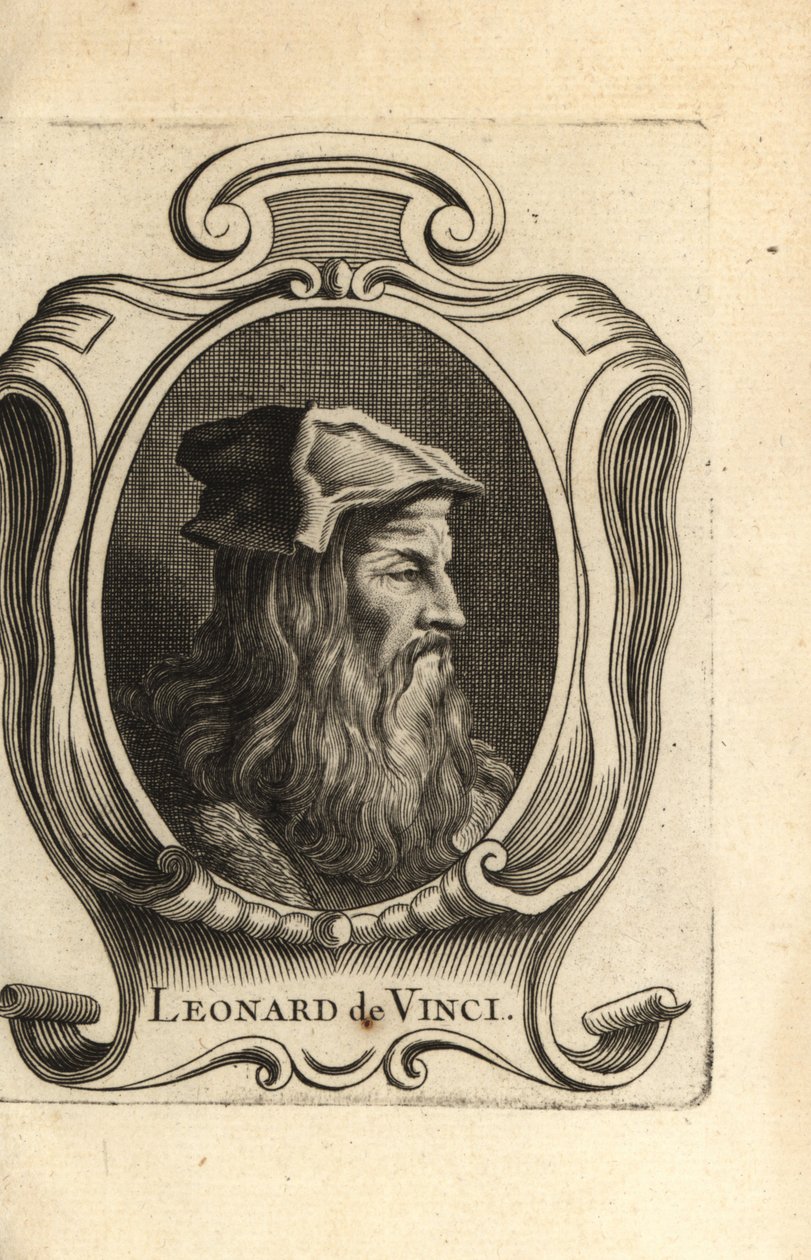 Italialaisen renessanssitaiteilijan Leonardo da Vincin muotokuva. tekijältä Unbekannter Künstler