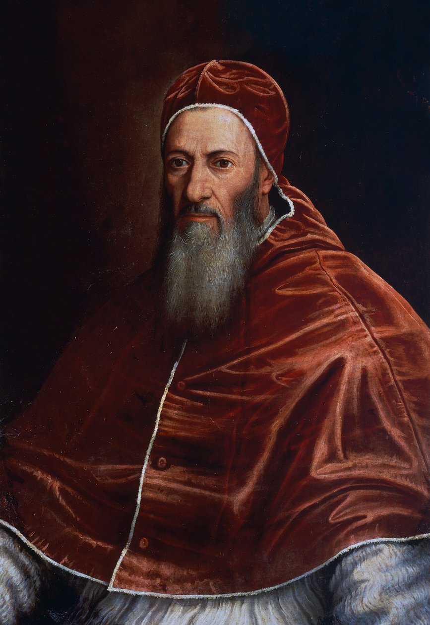Paavi Julius III:n (1487-1555) muotokuva, Scipione Pulzonelle (1544-1598) kuuluva maalaus tekijältä William M. Timlin
