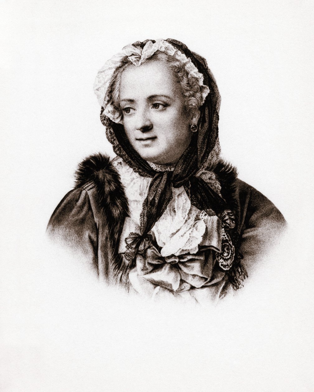 Muotokuva Ranskan kuningattaresta Marie Lescszinska, Ranskan kuningatar (Leczinska, Lescszinka tai Leszinka). tekijältä Unbekannter Künstler