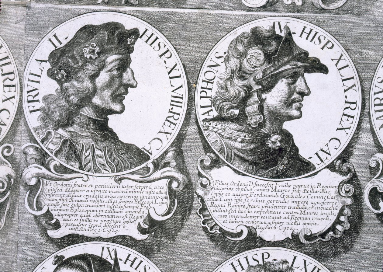 Fruela II:n ja Alfonso IV:n muotokuvia tekijältä Unbekannt