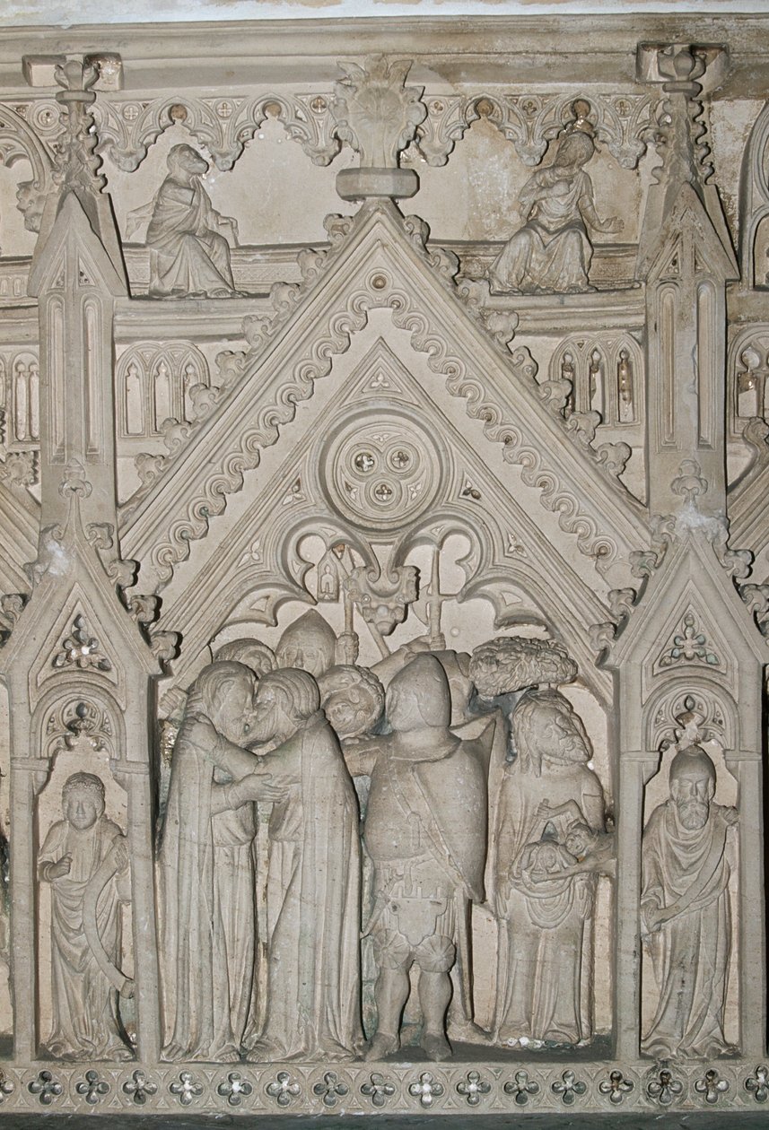 Portugali, Estremaduran alue, Leirian piiri, Alcobaca, Pyhän Marian luostari, yksityiskohta Ines de Castron (1320-1355) haudasta tekijältä William Jennys