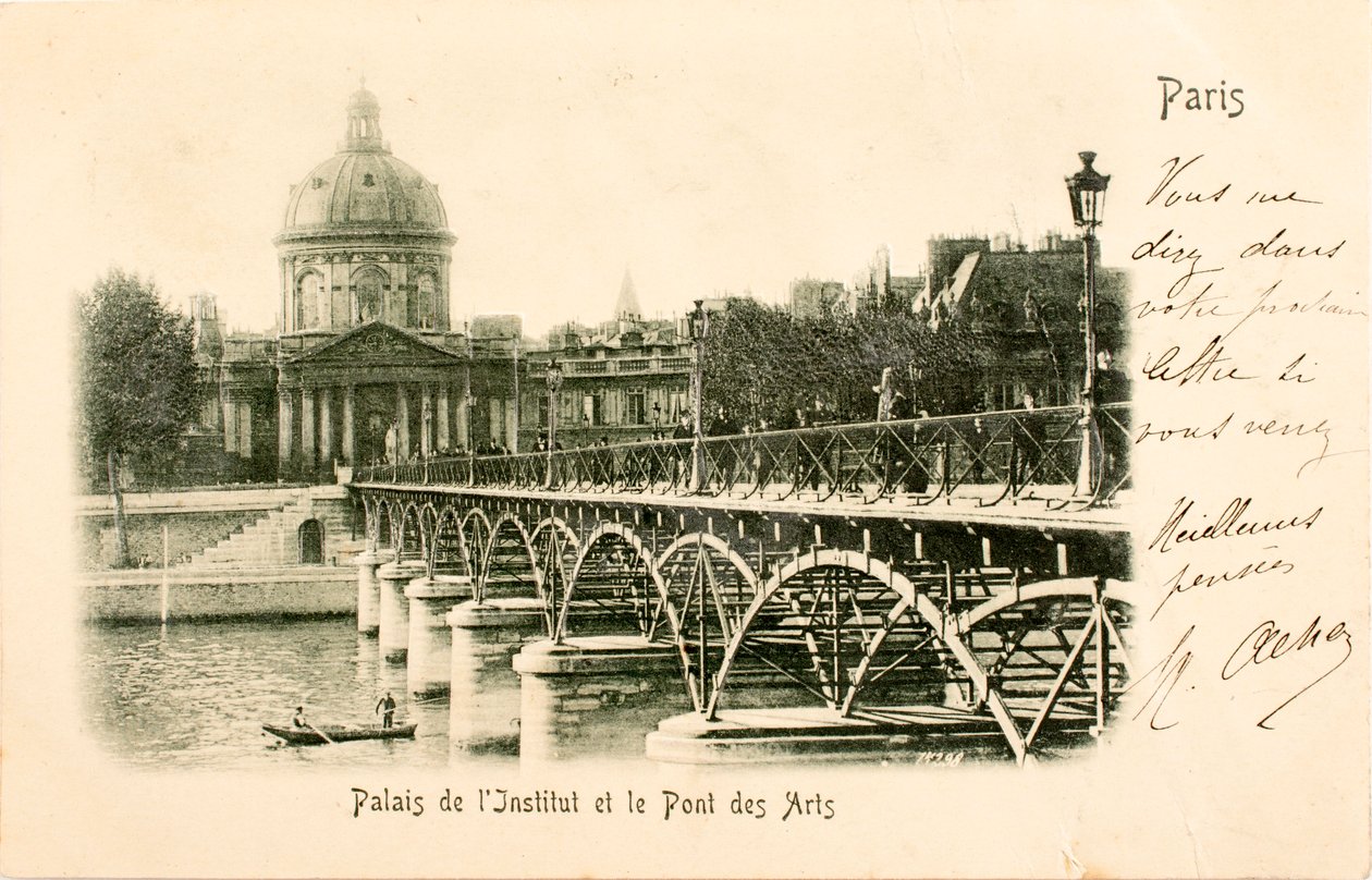 Postikortti / Instituutti / Pont des Arts / Pariisi / Seine / Ile de France / Ranska tekijältä William M. Timlin