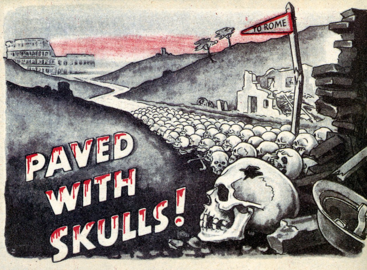 Propaganda. Roomaan. Päällystetty pääkalloilla. 1940 tekijältä Unbekannt