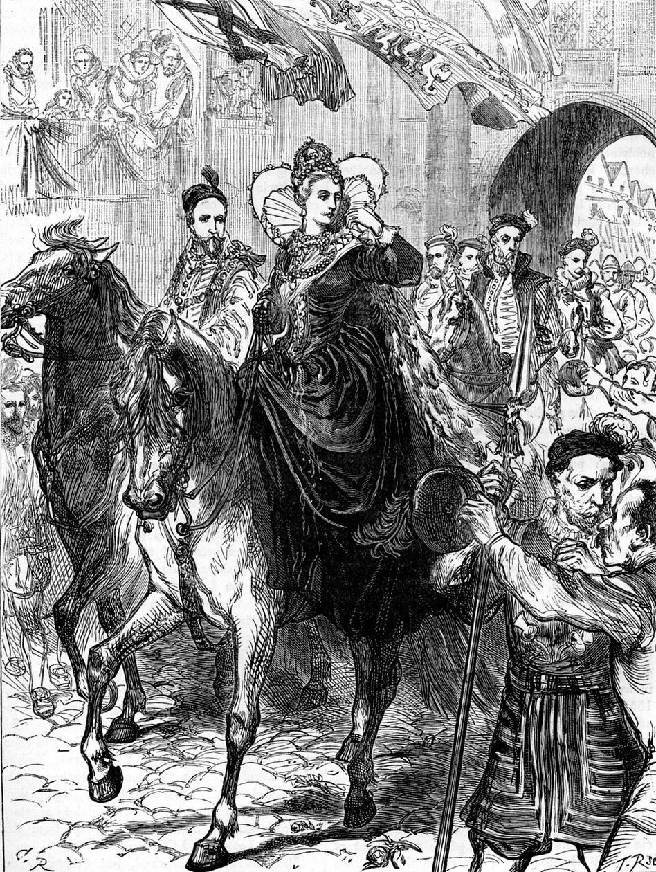 Kuningatar Elizabeth I saapuu Lontooseen 23. joulukuuta 1558 tekijältä Unbekannter Künstler