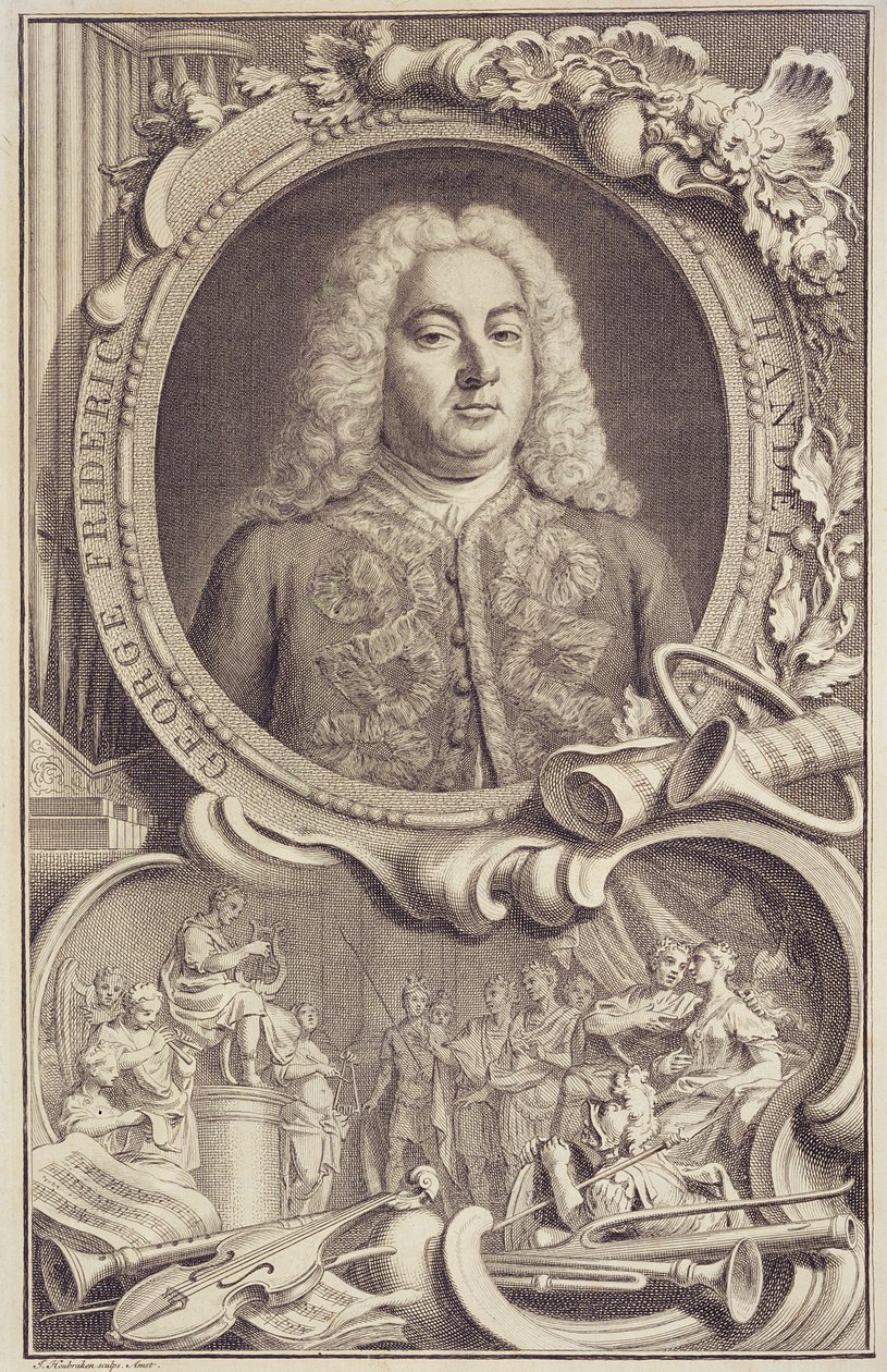 RM 7.f.5 George Frederick Handel (1685-1759), "Israel in Egyptin" etulevy, kaiverrus Jacobus Houbraken (1698-1780) tekijältä Unbekannter Künstler