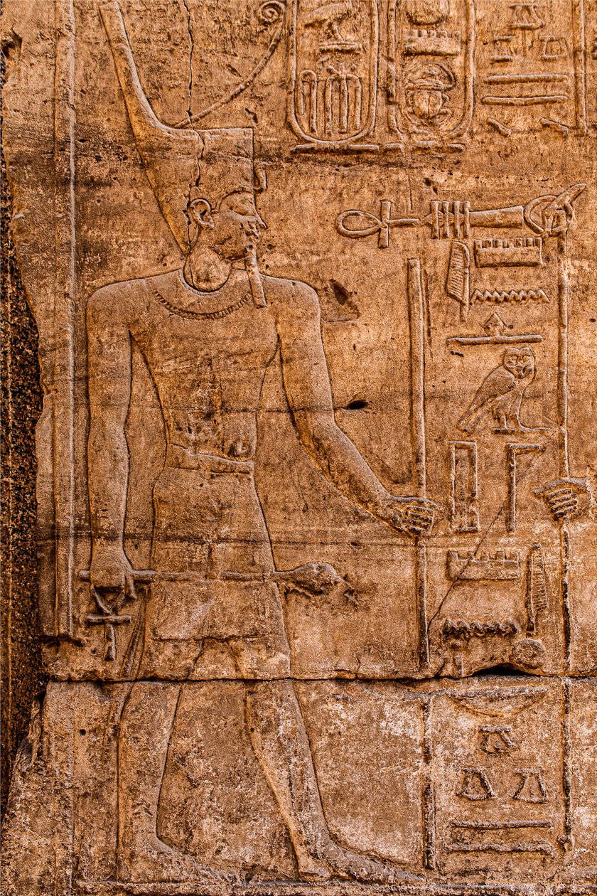 Relief, Karnakin temppeli, Luxor, Thebes, Egypti, Afrikka (kuva) tekijältä Unbekannter Künstler