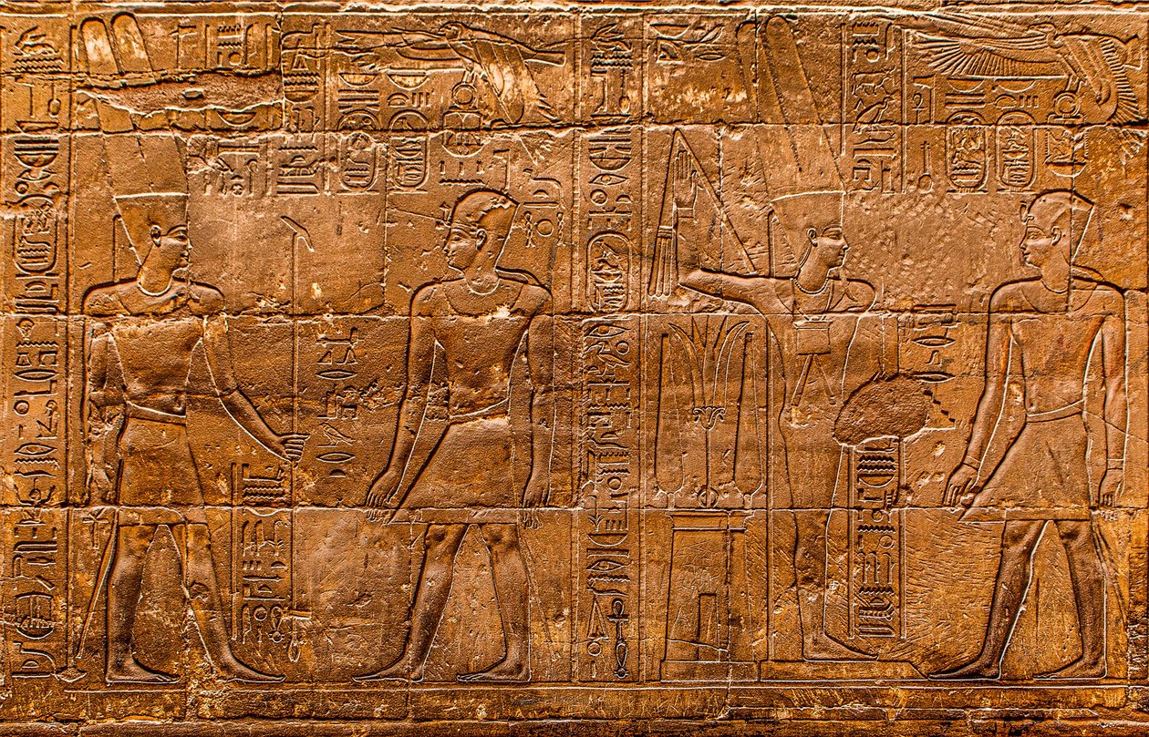 Relief, Luxorin temppeli, Thebes, Egypti, Afrikka (kuva) tekijältä Unbekannter Künstler