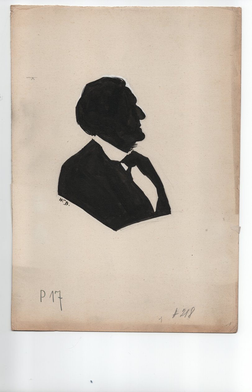 Richard Wagner (1813-1883) n. 1850, siluetti) tekijältä Unbekannter Künstler