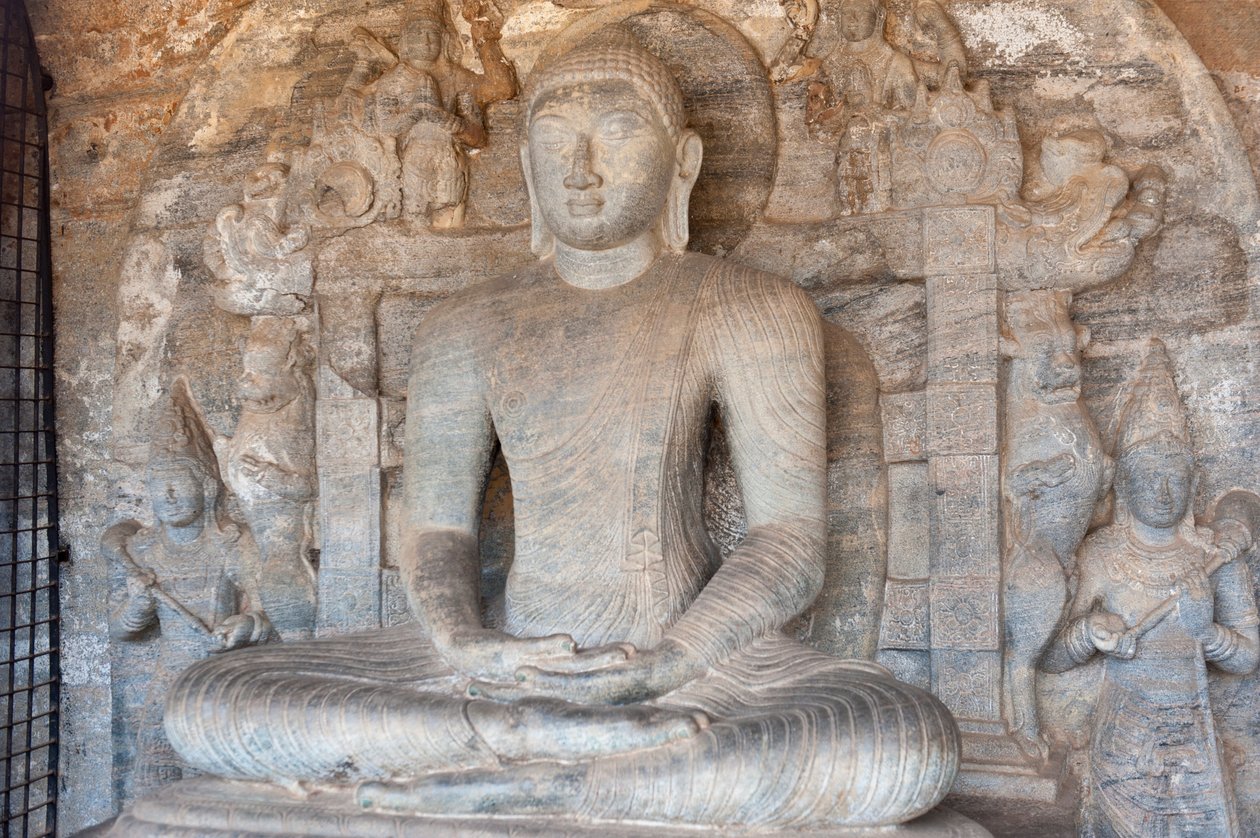 Buddhan kalliorelief meditaatioasennossa; Gal Viharan temppeli; Polonnaruwa; Sri Lanka; Aasia tekijältä Unbekannt