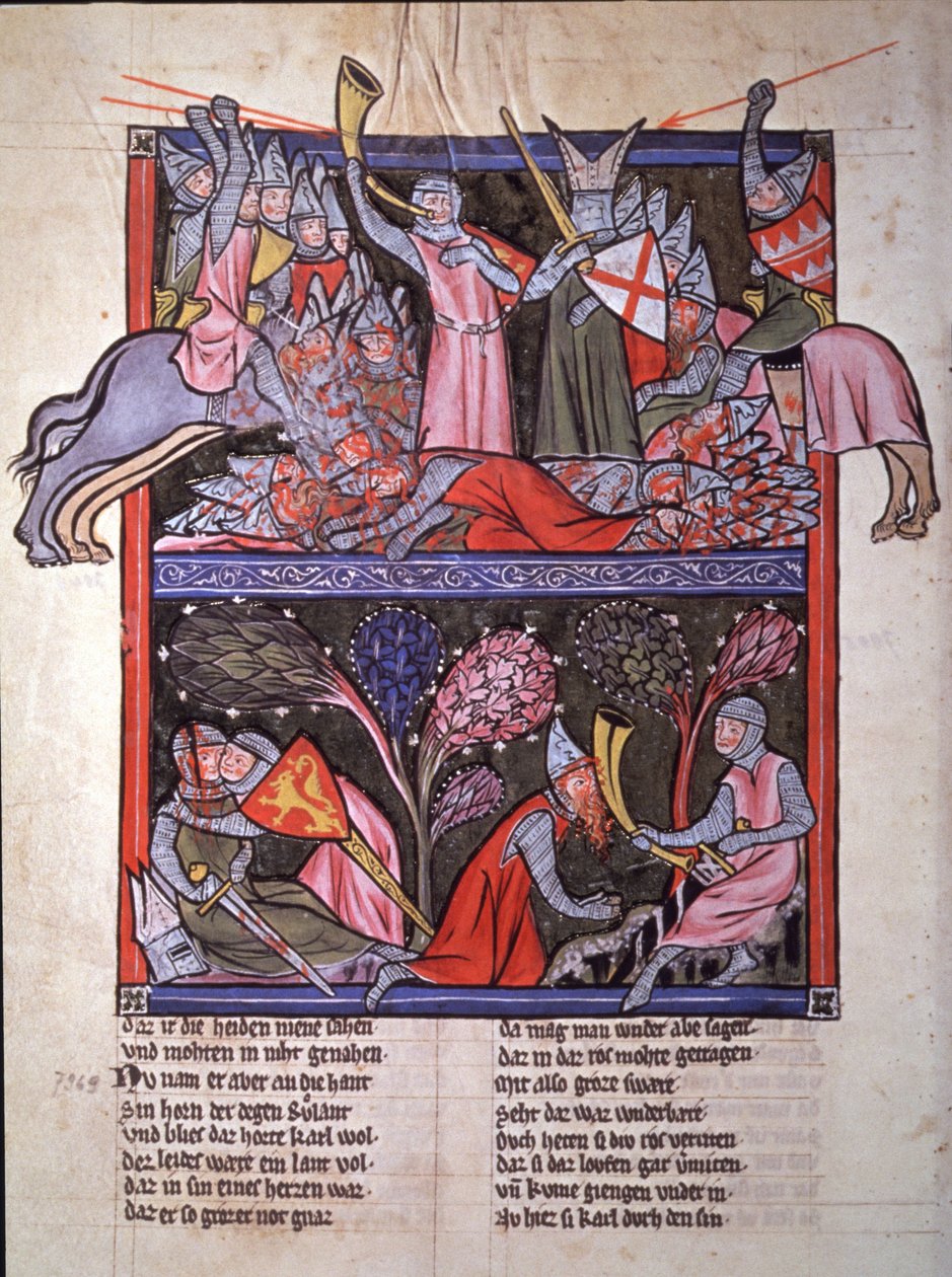 Roland puhaltaa torvea Ronceveaux