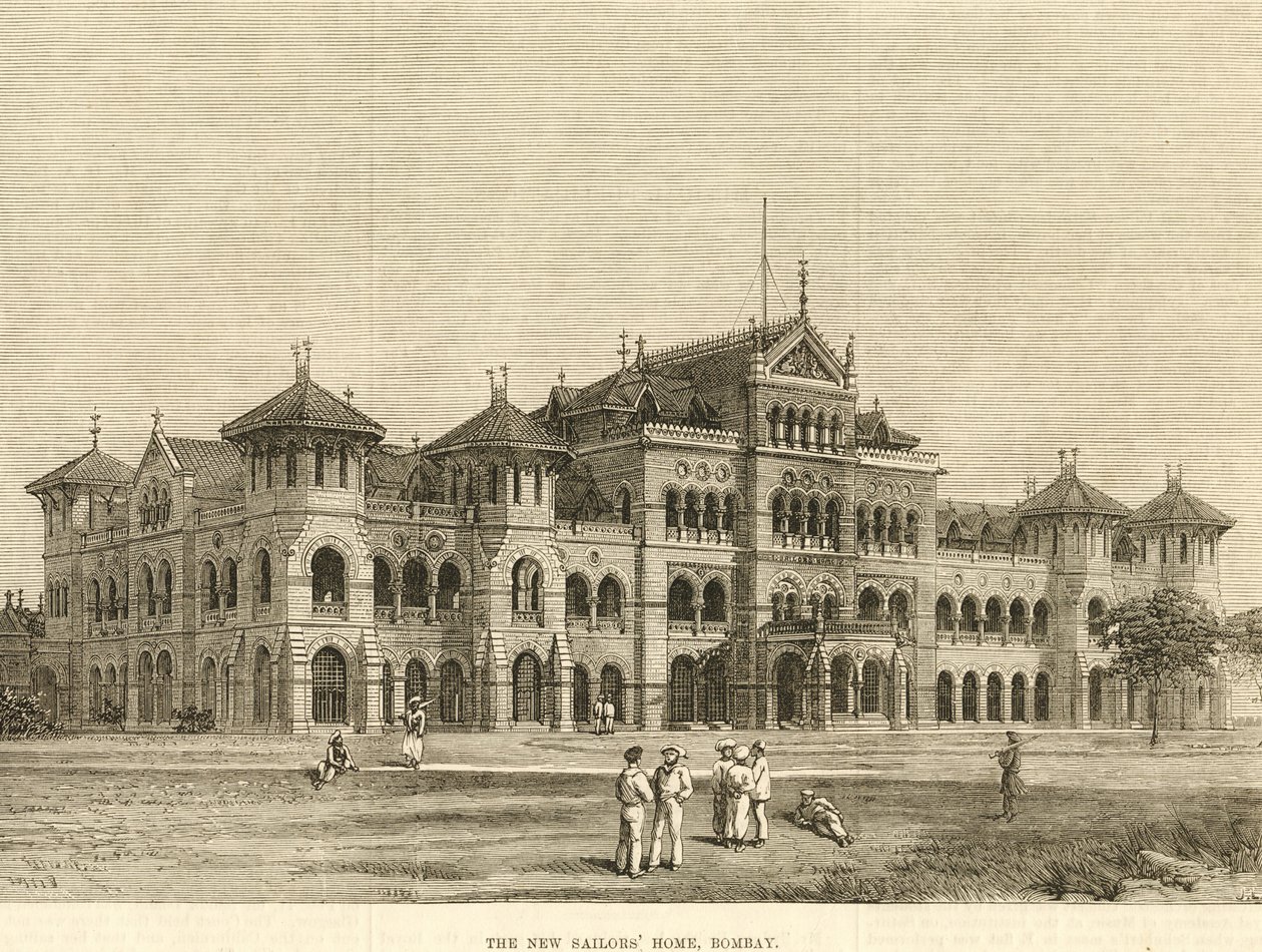 Royal Alfredin merimieskoti, Bombay, 1900-luku (kaiverrus). tekijältä Unbekannter Künstler