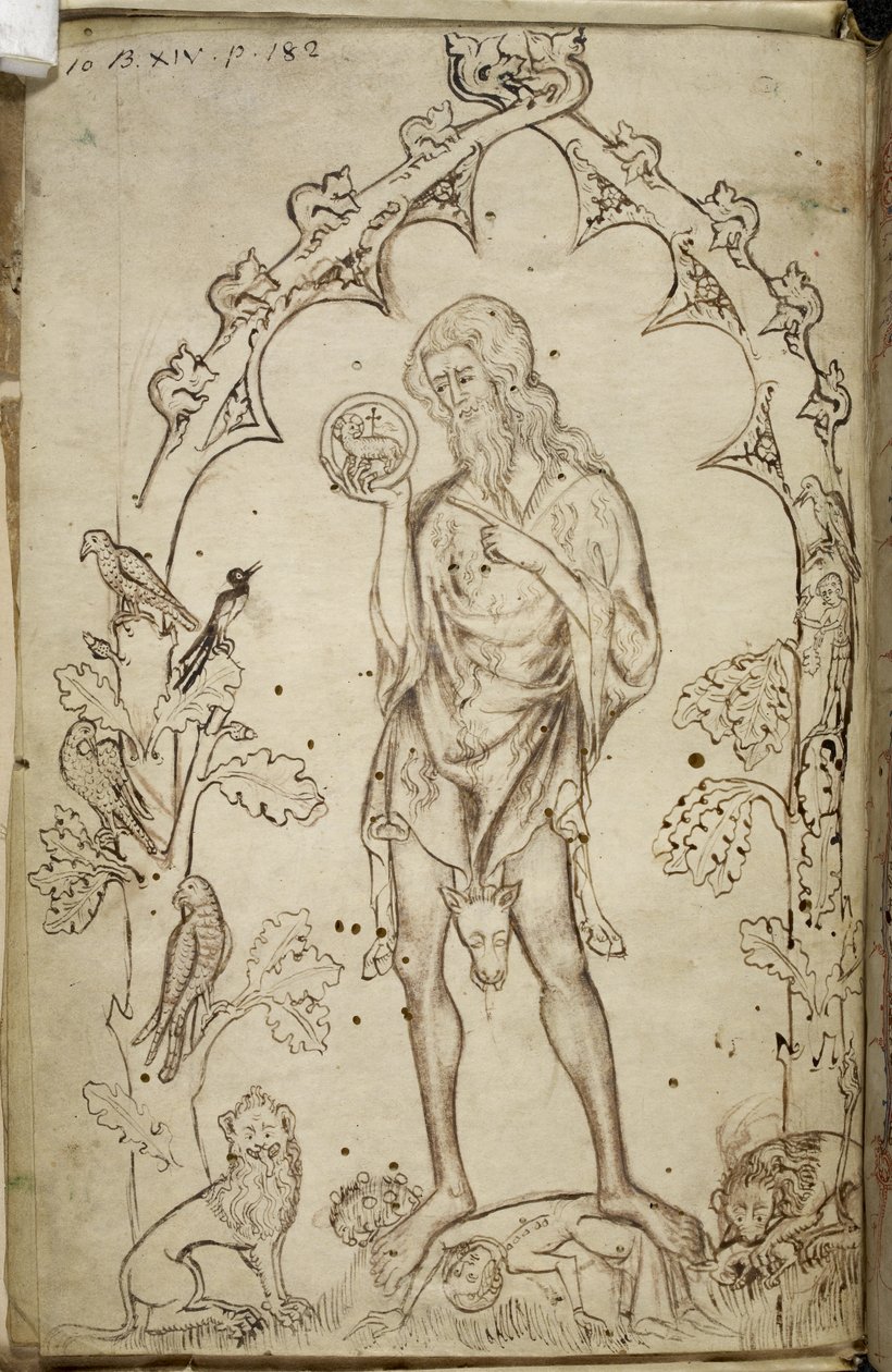 Royal MS 10 B XIV f.3 Johannes Kastaja (kynä ja muste paperille) tekijältä Unbekannter Künstler