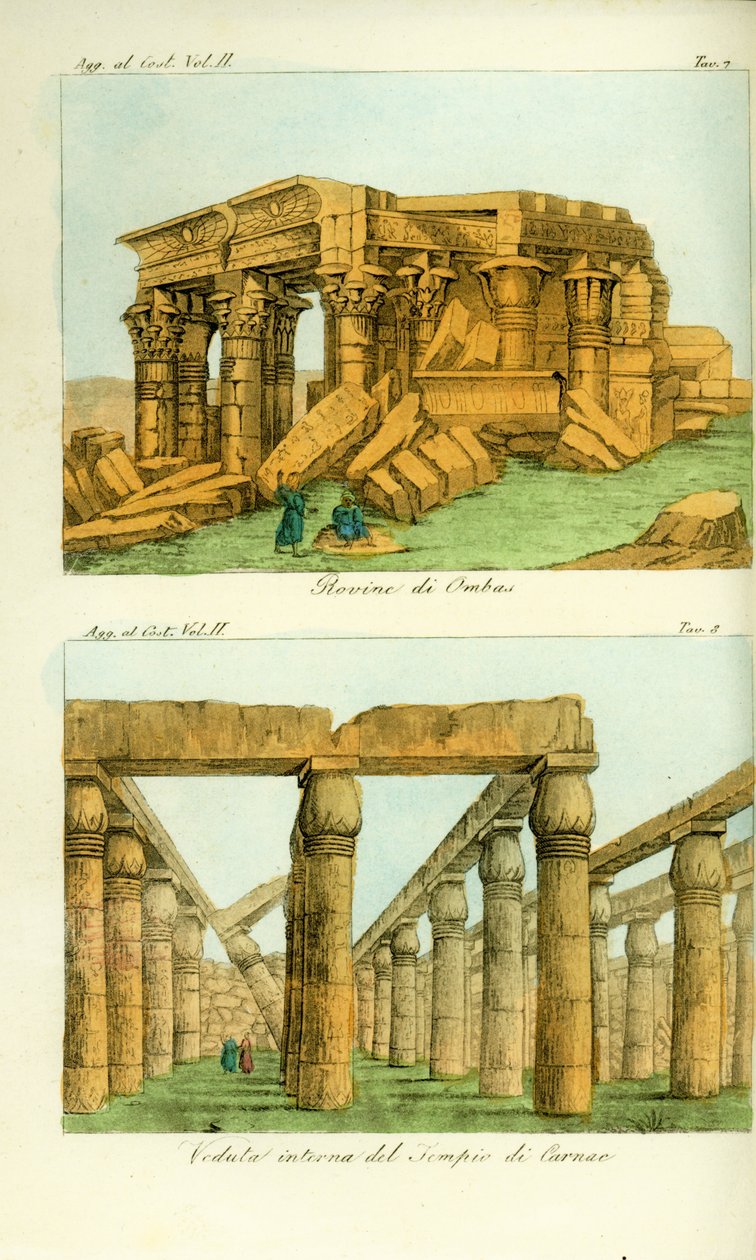 Kom Ombon (Ombas) temppelin rauniot Nubiassa ja näkymä Karnakin temppelille, Luxor, Egypti tekijältä Unbekannt