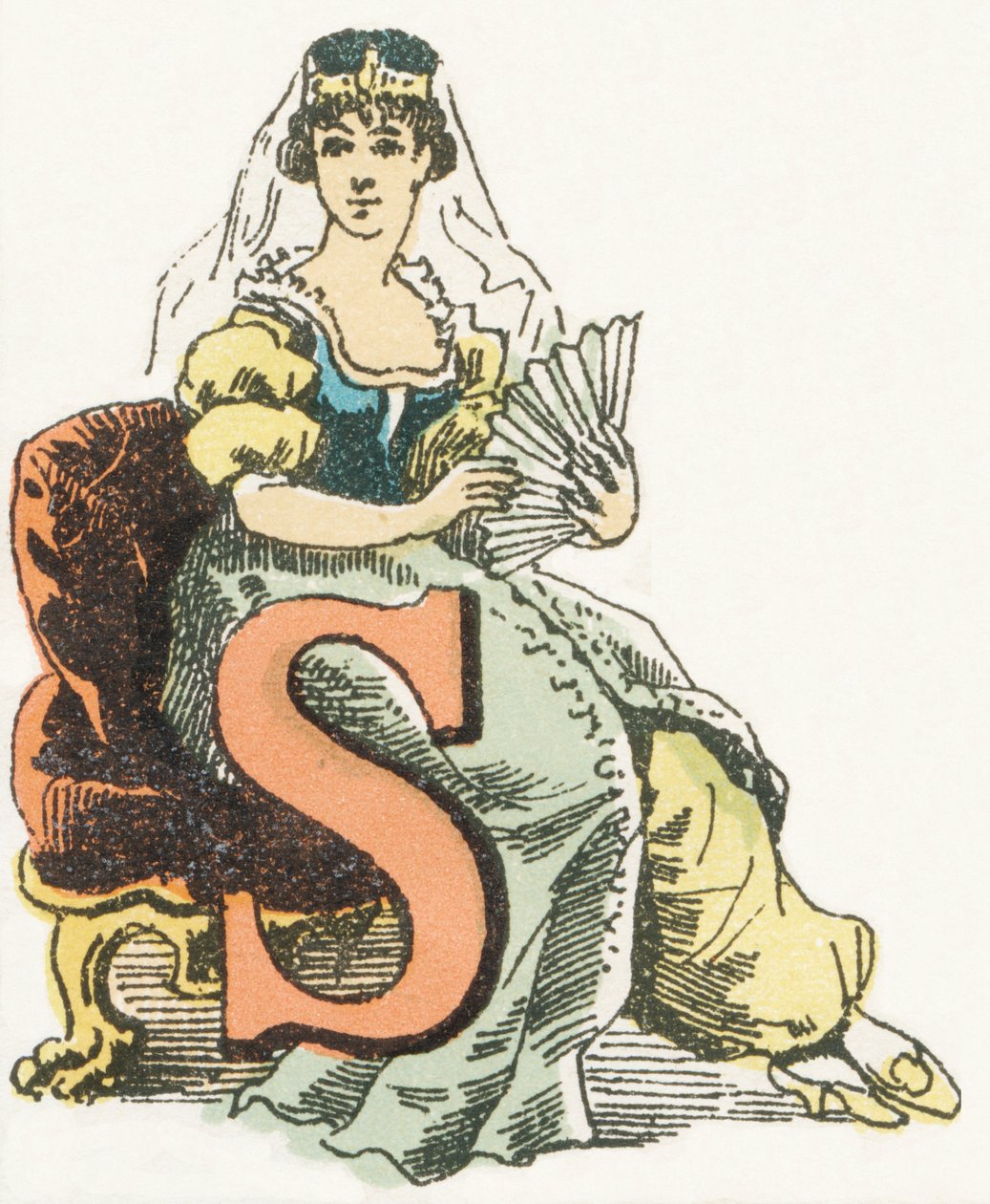 S - Sultane - Childish Alphabet, Editions Gordinne 1920 (kaiverrus) tekijältä Unbekannt