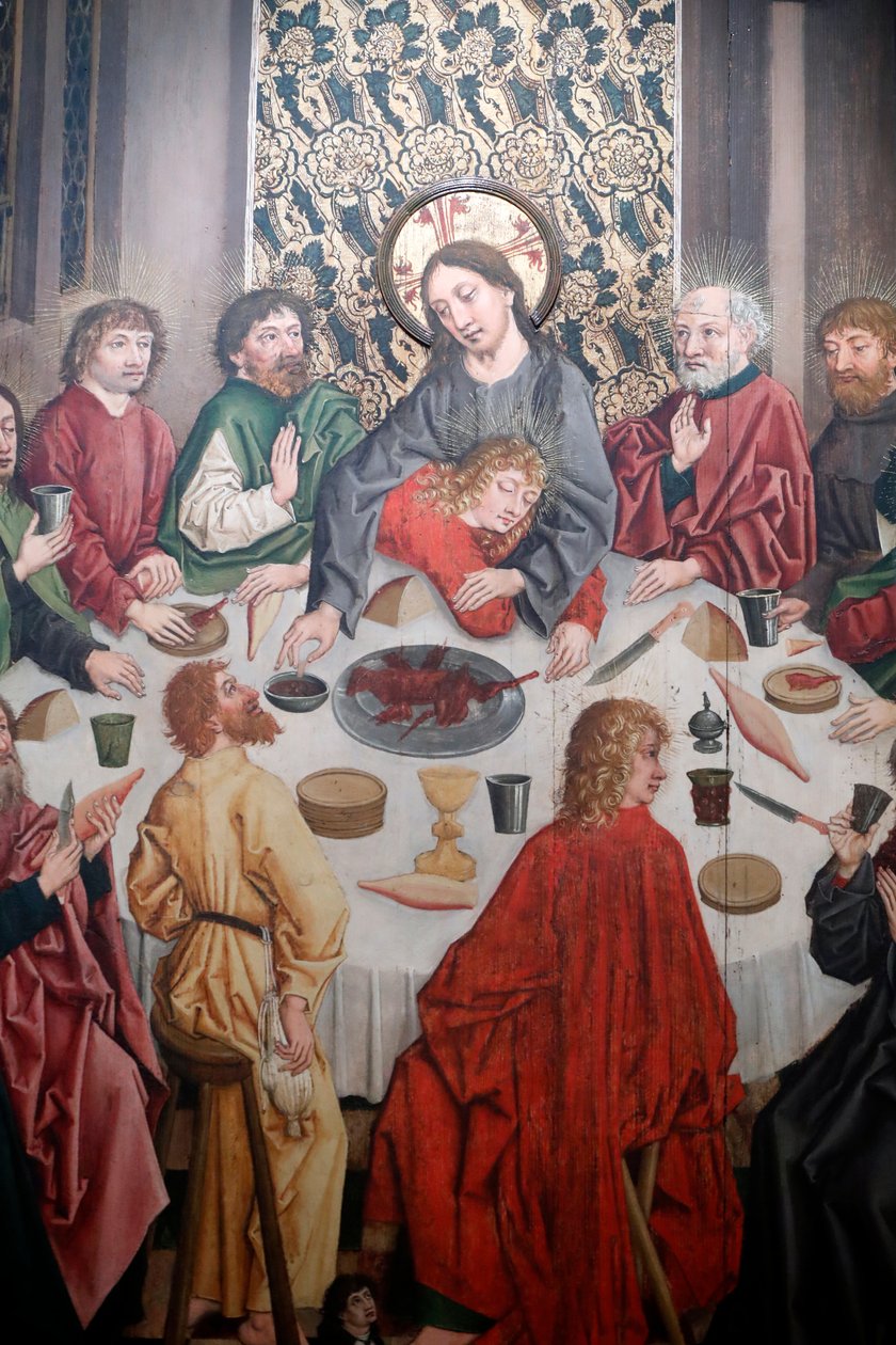Saint-Pierre le Vieux katolinen kirkko, Kristus kärsimyksessään, viimeinen ehtoollinen, Henri Lutzelmanin maalaus 1400-luvulta, Strasbourg, Ranska (kuva) tekijältä Unbekannt