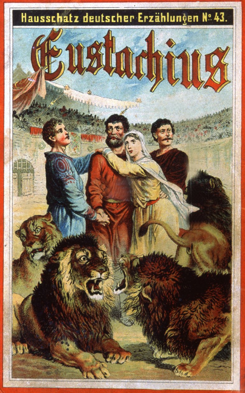 Pyhä Eustache leijonien luolassa, 1800-luvun loppupuoli (kuva). tekijältä Unbekannter Künstler