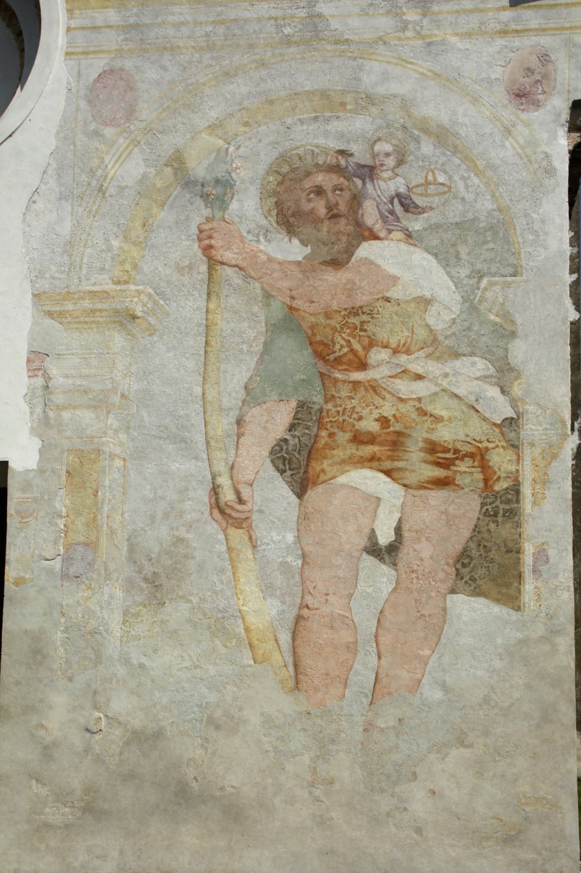 Saint Stefano a Gleris -kirkko, Saint Cristoforon fresko, San Vito al Tagliamento, Friuli Italia (kuva) tekijältä Benjamin Baud