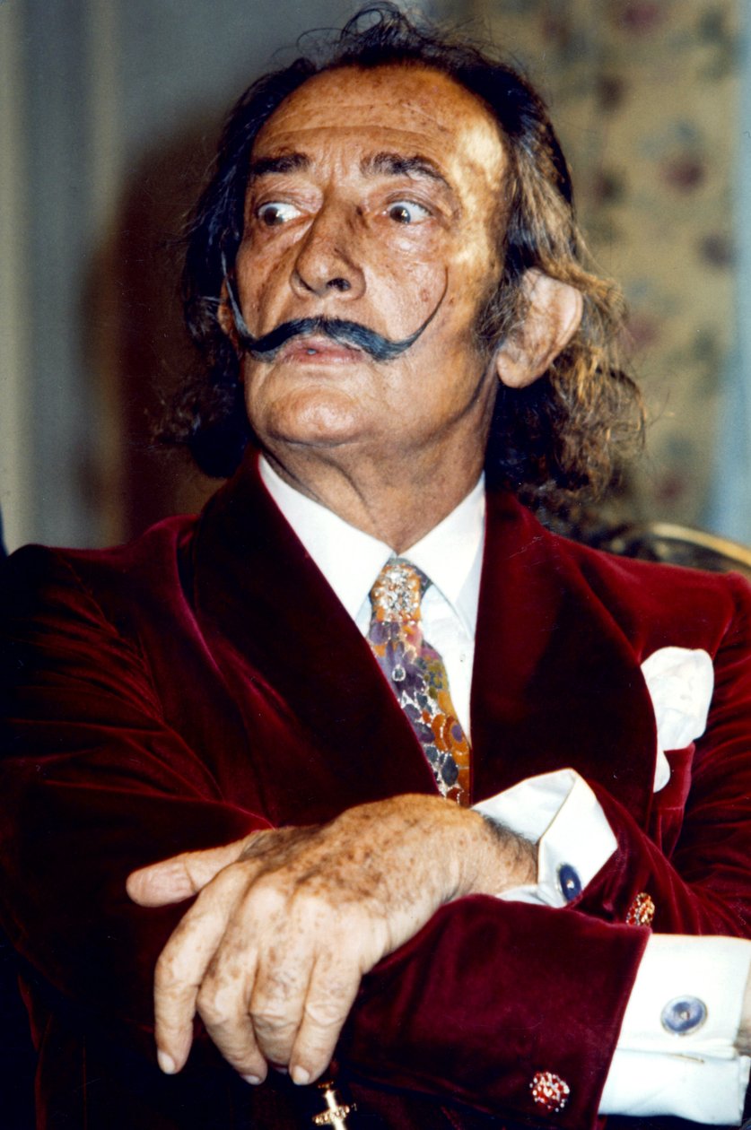 Salvador Dali (1904-1989) espanjalainen surrealismin taiteilija, täällä C. 1968 (kuva) tekijältä Unbekannt