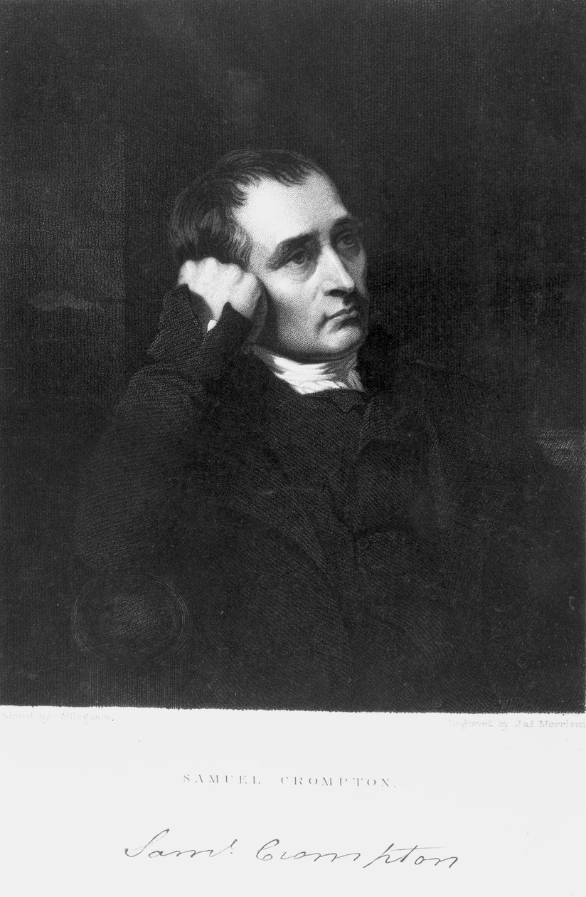 Samuel Crompton, inventor anglès de la mula giratòria, finlandès de principis del segle XIX tekijältä Unbekannt