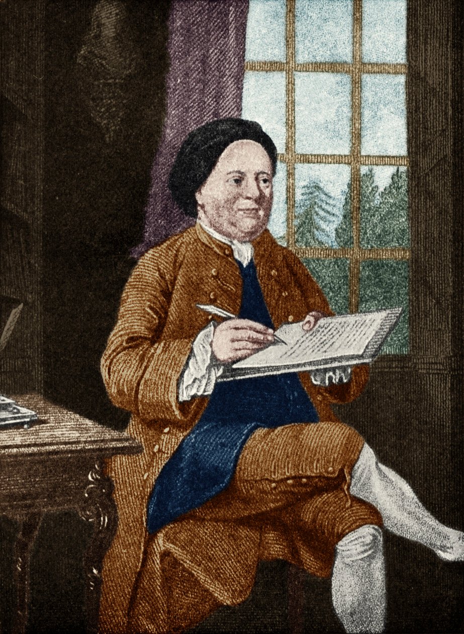 Samuel Richardson, muotokuva. Englantilainen kirjailija 19. elokuuta 1689 - 4. heinäkuuta 1761, kirjoittanut Mason Chamberlin tekijältä Unbekannt