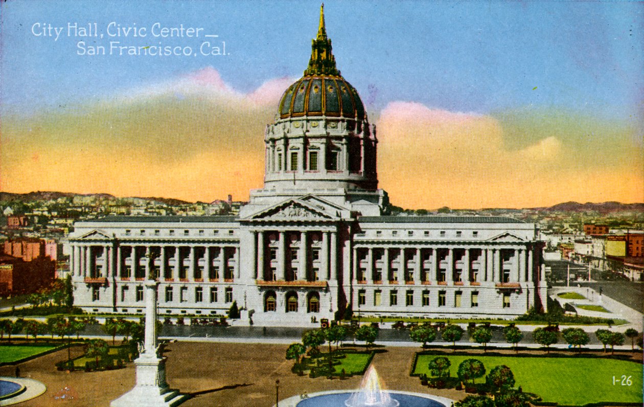 San Francisco: City Hall, Civic Center tekijältä Unbekannter Künstler