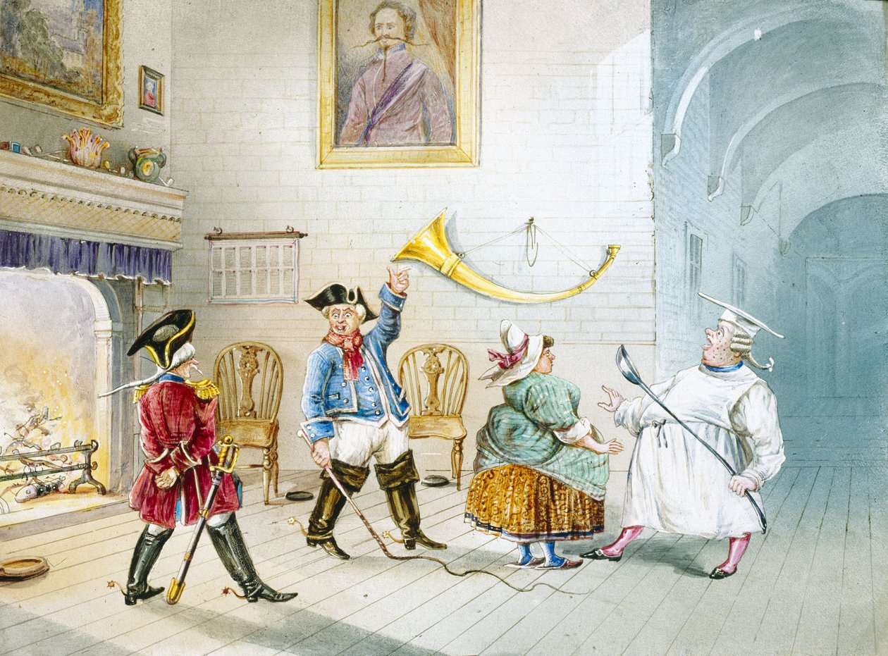 Kohtaus paroni Munchausenista (Munchhausen), n. 1850 tekijältä Unbekannter Künstler