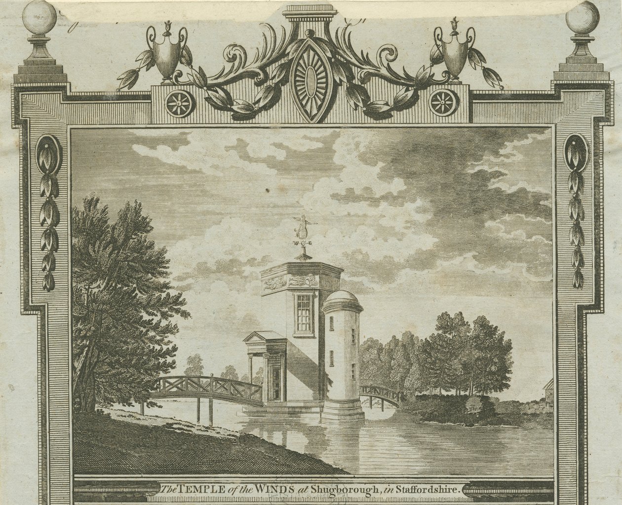 Shugborough - Tuulien temppeli: kaiverrus, nd [c 1770] tekijältä Unbekannt