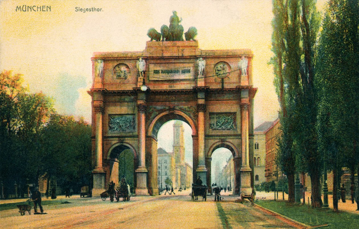 Siegestor (Voitonportti), 1800-luvun loppupuoli (painokuva) (painokuva) tekijältä Unbekannter Künstler