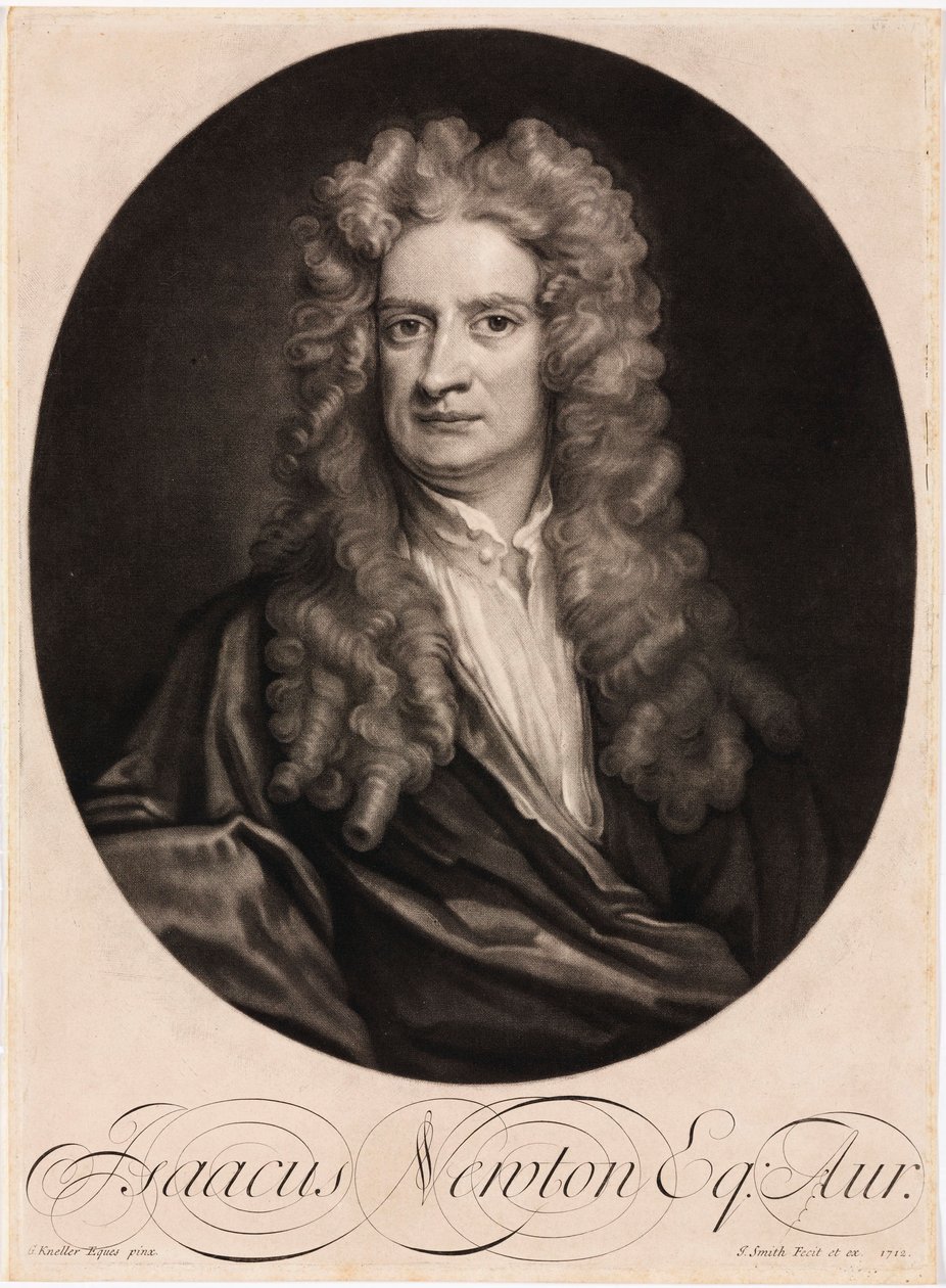 Sir Isaac Newton, englantilainen matemaatikko ja fyysikko tekijältä Unbekannt