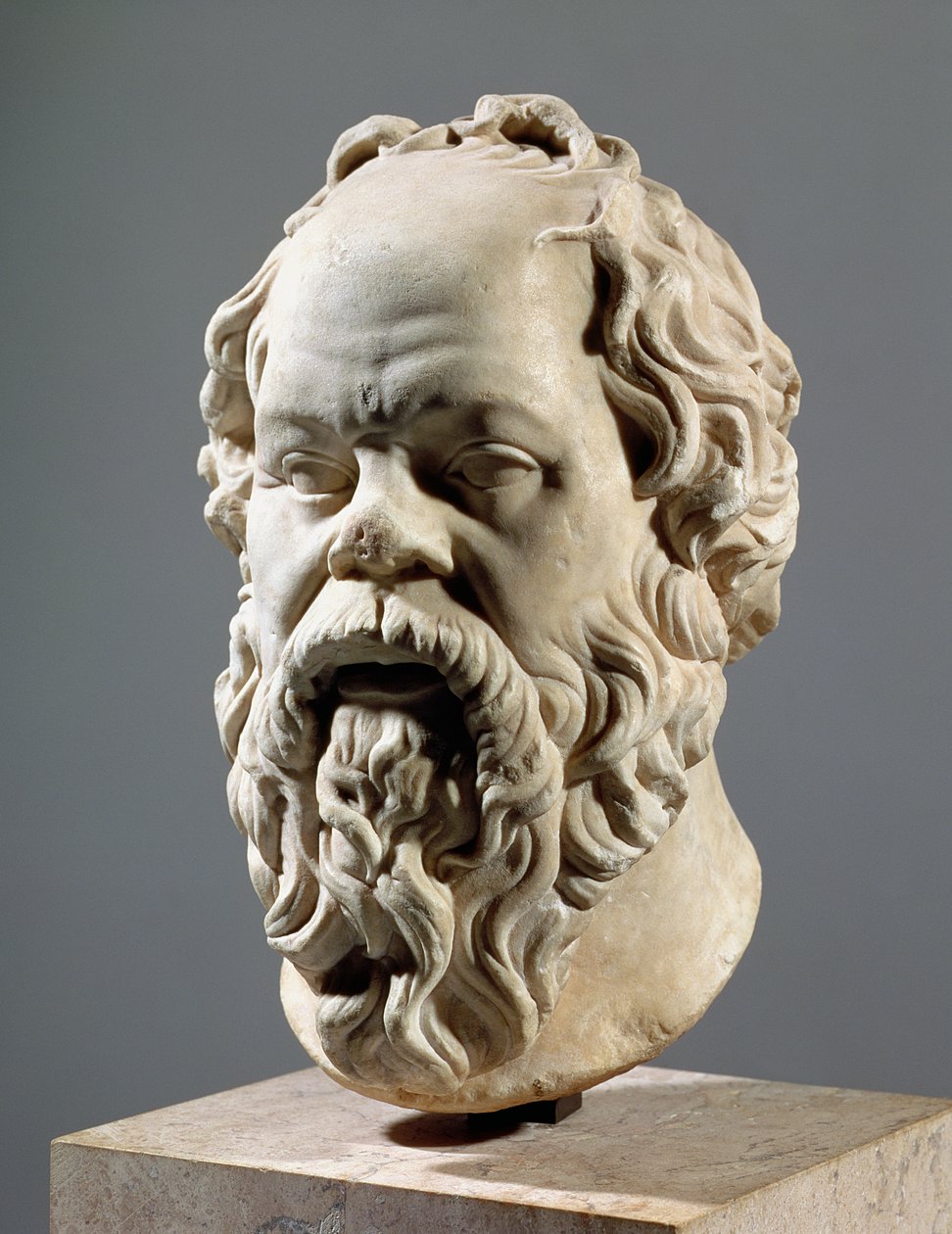 Sokrates, marmoripää, kopio Ateenan Pompeionin pronssista, valmistanut Lysippos, klassinen kreikka, n. 330 eaa. tekijältä Unbekannt