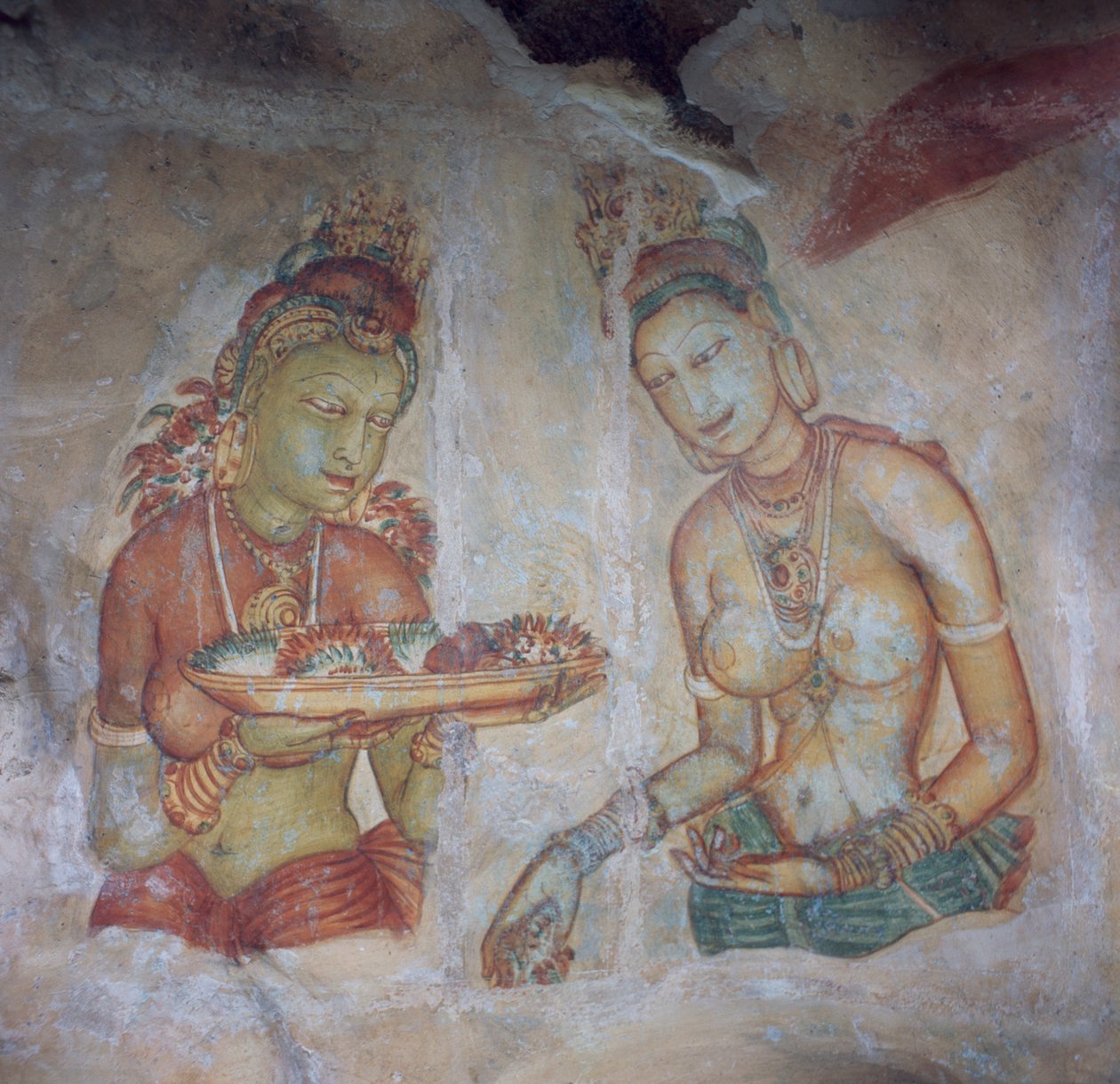 Sri Lanka, Frescos of Rock Fortress 5. vuosisadalta, Sigiriya (UNESCOn maailmanperintöluettelo) tekijältä Nicolas d