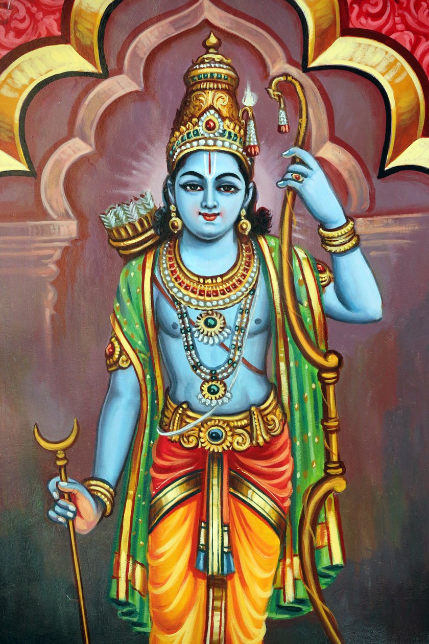 Sri Vadapathira Kaliammanin hindutemppeli. Vishnun avatar. Lord Rama 7. inkarnaatio. Singapore tekijältä Unbekannt