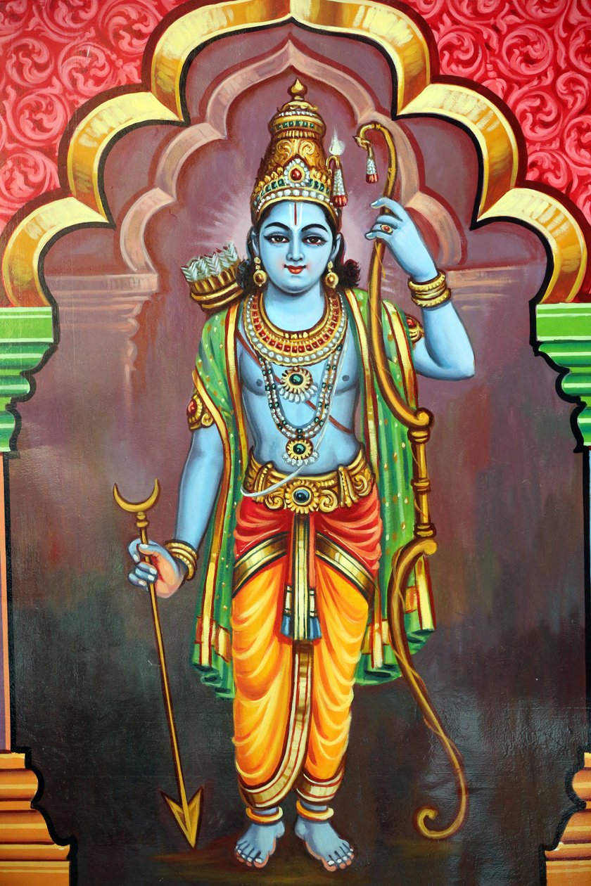 Sri Vadapathira Kaliammanin hindutemppeli. Vishnun avatar. Lord Rama 7. inkarnaatio. Singapore tekijältä Unbekannt
