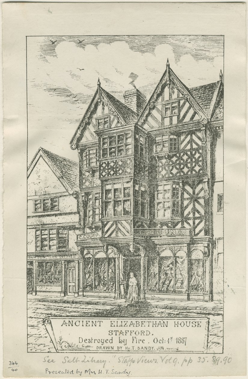 Stafford - Maids Head Inn: litografia ja [?1800-luvun puoliväli] tekijältä Unbekannt