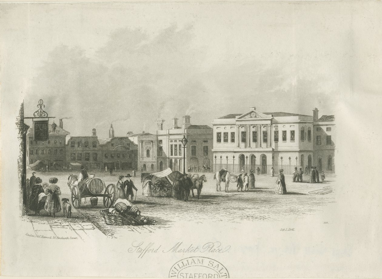 Stafford - Market Place: kaiverrus, nd [c 1841] tekijältä Unbekannt