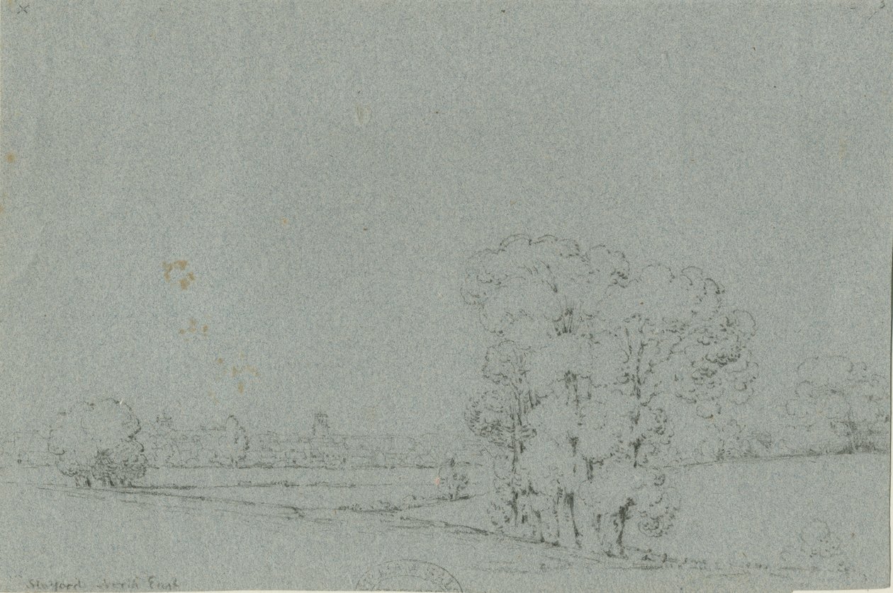 Stafford - North East View: lyijykynäpiirros, nd [?1800-luku] tekijältä Unbekannt